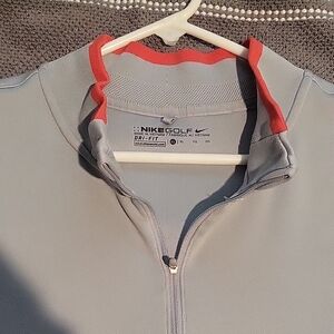 Nike Golf Gray and Red Dri-FIT Pullover